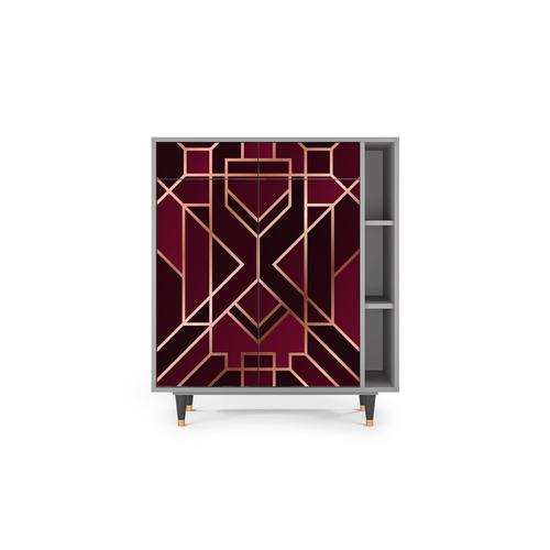 Buffet Bordeaux 2 Tiroirs Et 2 Portes L 94 Cm