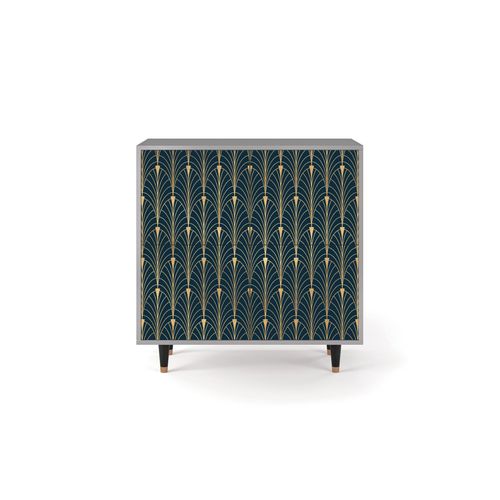Buffet Bleu Et Jaune 4 Portes L 94 Cm