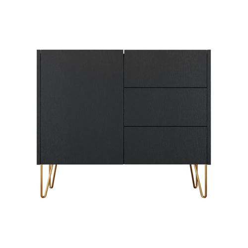 Buffet Bas Contemporain 97 Cm Noir / Doré