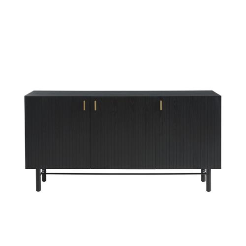 Buffet Noir Et Pieds Métal 160cm