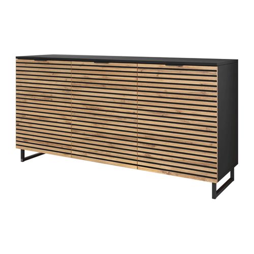 Buffet Bas Contemporain 150 Cm Noir / Bois