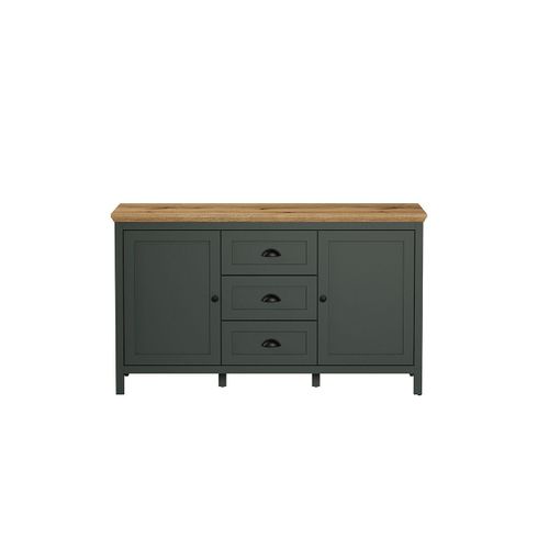 Buffet Bas, 2 Portes, 3 Tiroirs - L146 Cm
