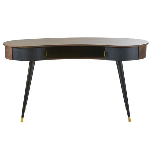 Bureau Vintage 2 Tiroirs En Métal Noir