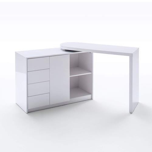 Bureau Pivotant En Bois Blanc Laqué