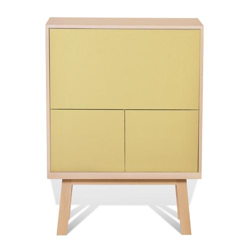 Bureau Secrétaire Avec Rangement De 90 Cm De Large, En Frêne