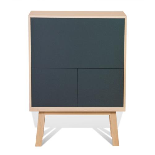 Bureau Secrétaire Avec Rangement De 90 Cm De Large, En Frêne