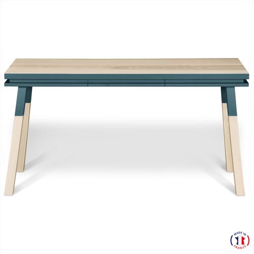 Bureau Console Rectangulaire 140 Cm, 100% Frêne Massif