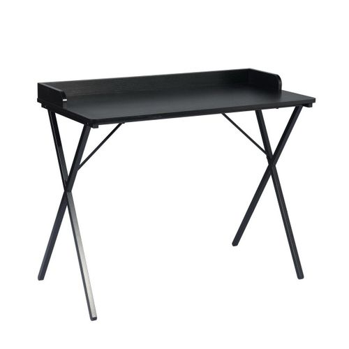 Bureau Droit Style Scandinave Effet Bois Noir