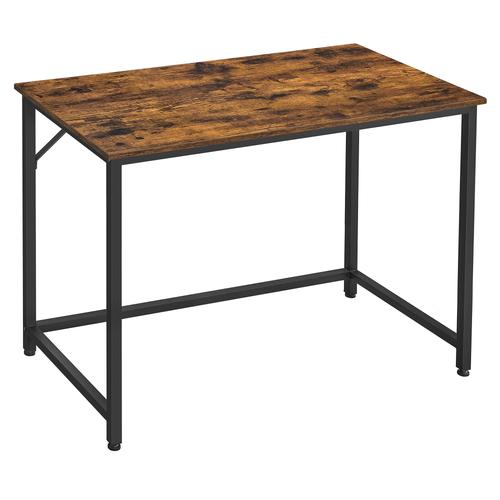 Bureau 100 Cm Style Industriel Effet Bois Marron Rustique