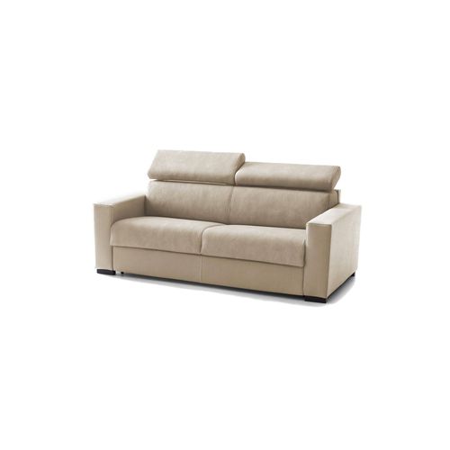 Canapé Lit 2 Places En Tissu Beige