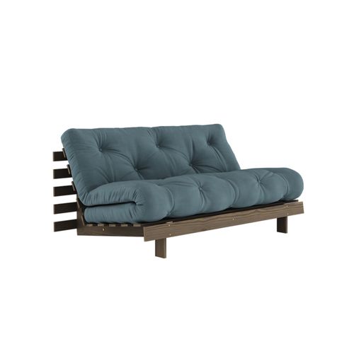 Canapé Convertible En Pin Massif Avec Futon Bleu Canard 160x200