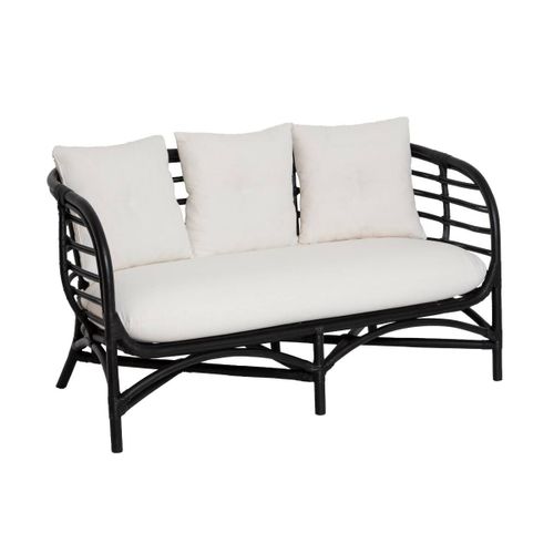 Canapé En Rotin Noir 145 Cm