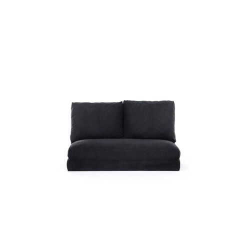 Pouf Convertible 2 Places Velours Noir