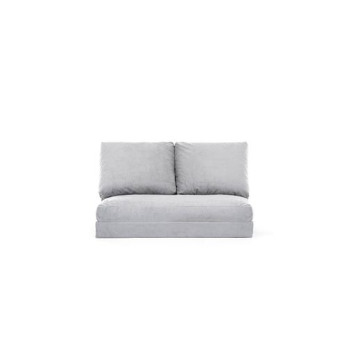 Pouf Convertible 2 Places Velours Gris