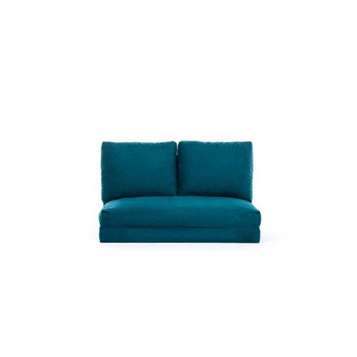 Pouf Convertible 2 Places Velours Vert Foncé
