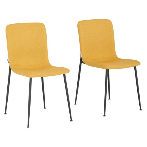 Lot De 2 Chaises De Salle À Manger Rembourrées En Tissu Moutarde