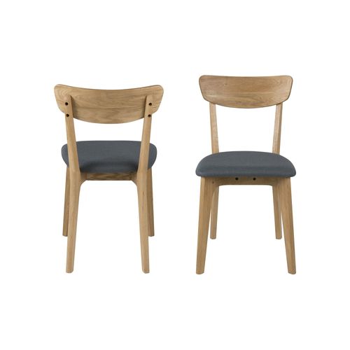Lot De 2 Chaises Moderne En Bois Et Tissus