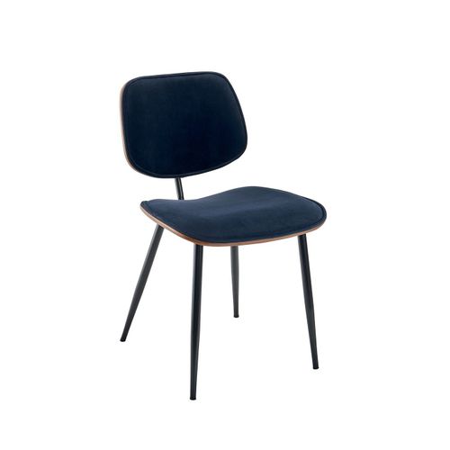 Lot De 2 Chaises En Velours Avec Finition Bois
