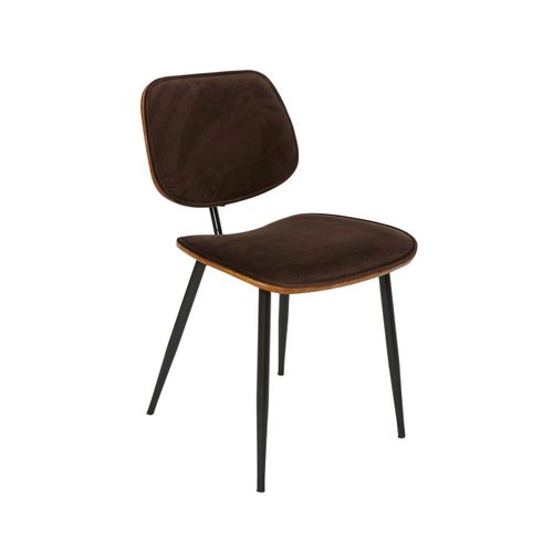 Lot De 2 Chaises En Velours Avec Finition Bois