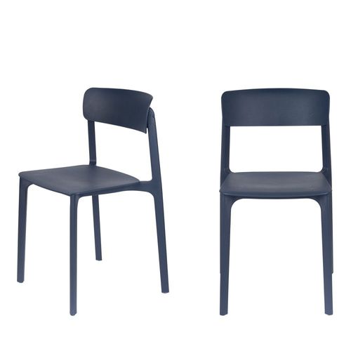 4 Chaises En Résine Bleu