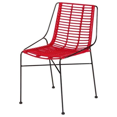 Chaise En Rotin Et Métal Rouge