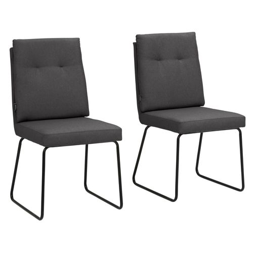 Lot De 2 Chaises De Salle À Manger Rembourrées En Tissu Tissé