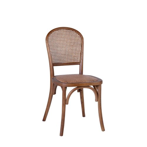 Set De 2 Chaises En Bois Et Rotin Marron