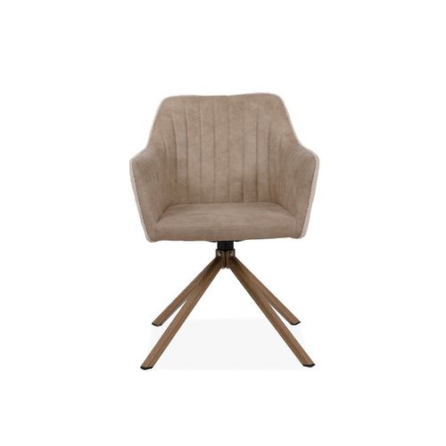 Lot De 2 Chaises Beige En Tissu Bouclette - L60 Cm