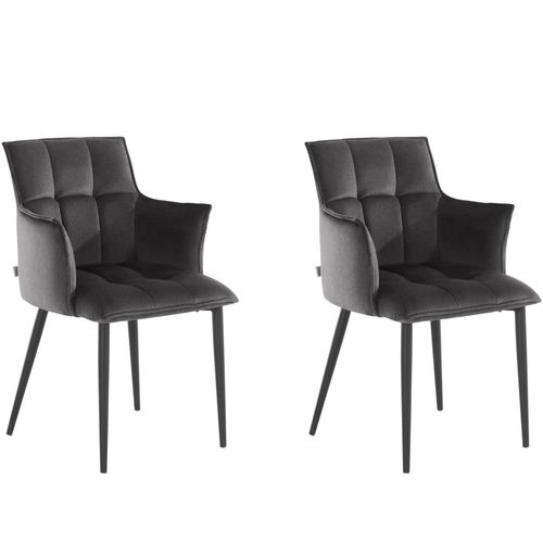 Lot De 2 Chaises De Salle À Manger Rembourrées En Tissu Tissé