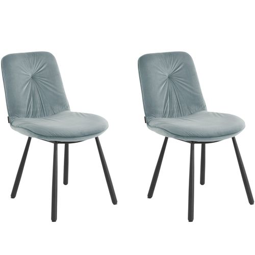 Lot De 2 Chaises De Salle À Manger Rembourrées En Velours Gris