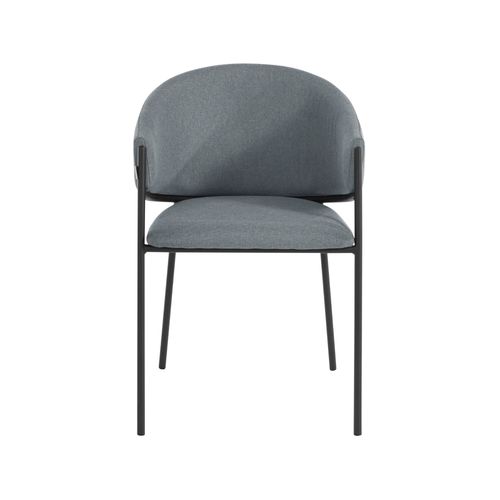 Lot De 2 Chaises De Salle À Manger Rembourrées En Tissu Gris