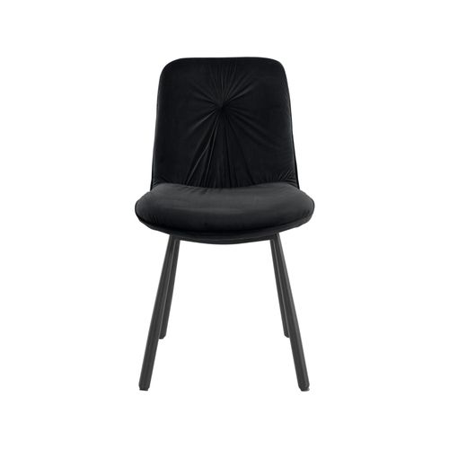 Lot De 2 Chaises De Salle À Manger Rembourrées En Velours Noir