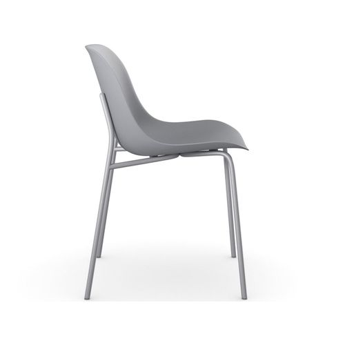 Lot De 2 Chaises De Salle À Manger En Plastique Avec Pieds En Métal