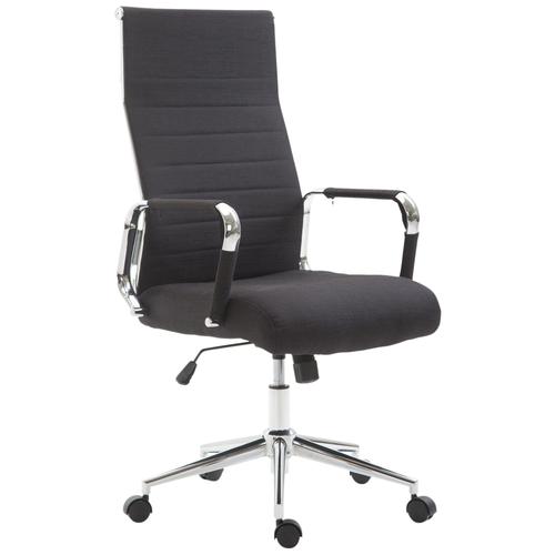 Chaise De Bureau Réglable Pivotante En Tissu Noir