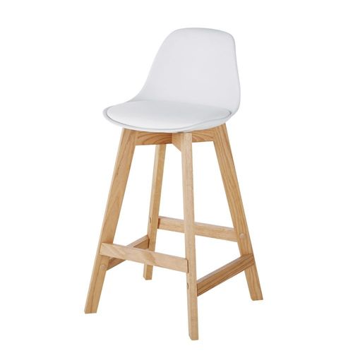 Chaise Pour Îlot Central Style Scandinave Blanche Et Chêne H66