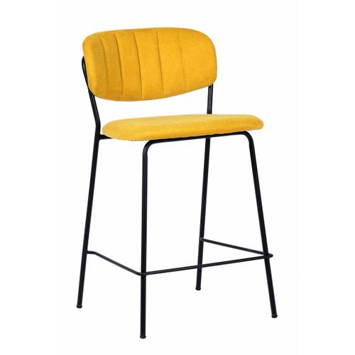 Tabouret De Comptoir Tissu Jaune