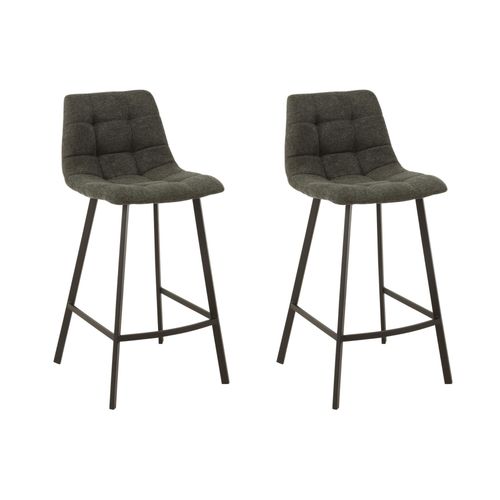 Lot De 2 Chaise De Bar En Tissu Et En Métal Noir ( Lot De 2)