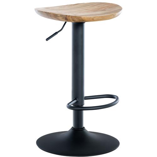 Tabouret De Bar Industriel Réglable En Bois Nature