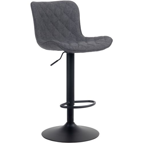 Tabouret De Bar Ajustable Pivotant Tissu Noir