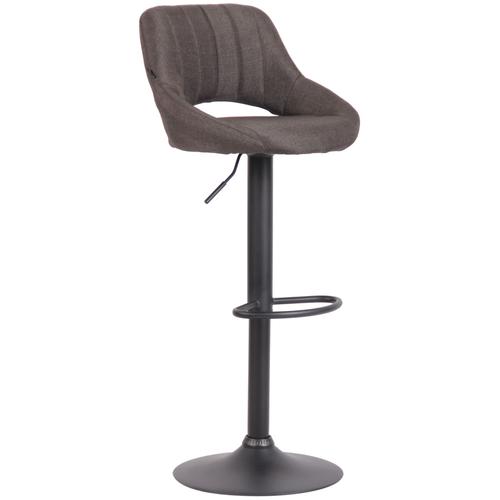 Tabouret De Bar En Tissu Ajustable Pivotant Tissu Gris Foncé