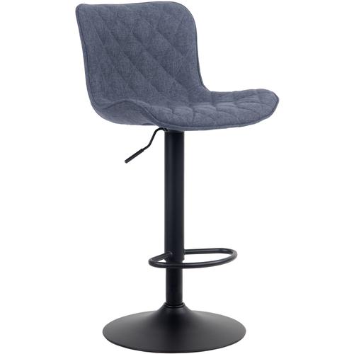 Tabouret De Bar Ajustable Pivotant Tissu Bleu