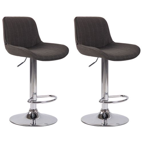 Lot De 2 Tabourets De Bar Réglable En Tissu Gris Foncé
