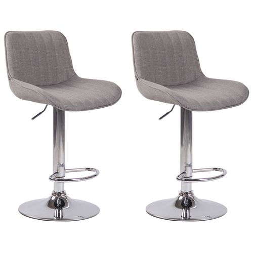 Lot De 2 Tabourets De Bar Réglable En Tissu Gris