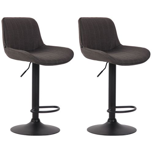 Lot De 2 Tabourets De Bar Réglable En Tissu Gris Foncé
