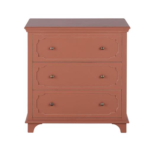 Commode 3 Tiroirs Terracotta Et Métal Coloris Laiton