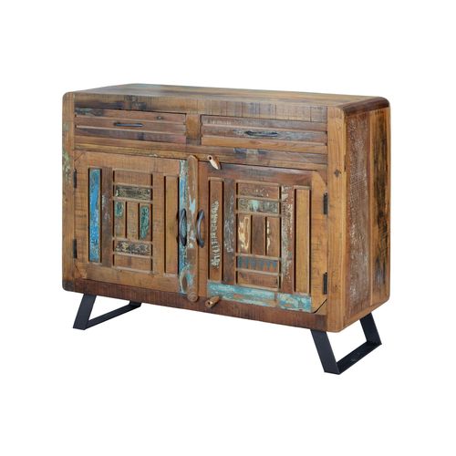 Commode En Bois Recyclé Multicolore