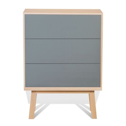 Commode 3 Tiroirs De 90 Cm De Large, En Frêne