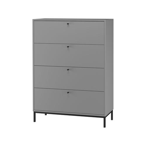 Commode Avec 4 Tiroirs Gris