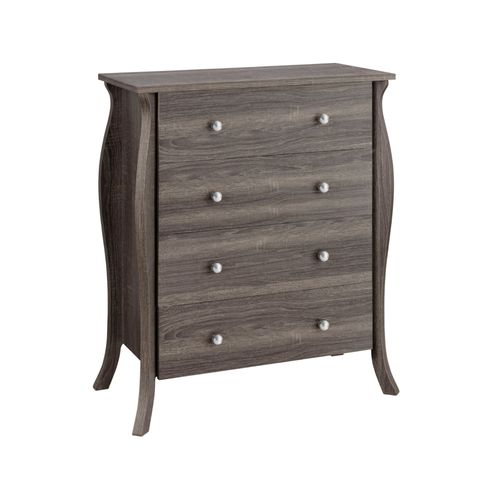 Commode À 4 Tiroirs En Bois De Chêne Gris