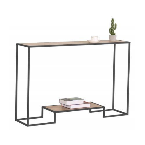 Console Moderne 2 Niveaux Décor Chêne L120cm